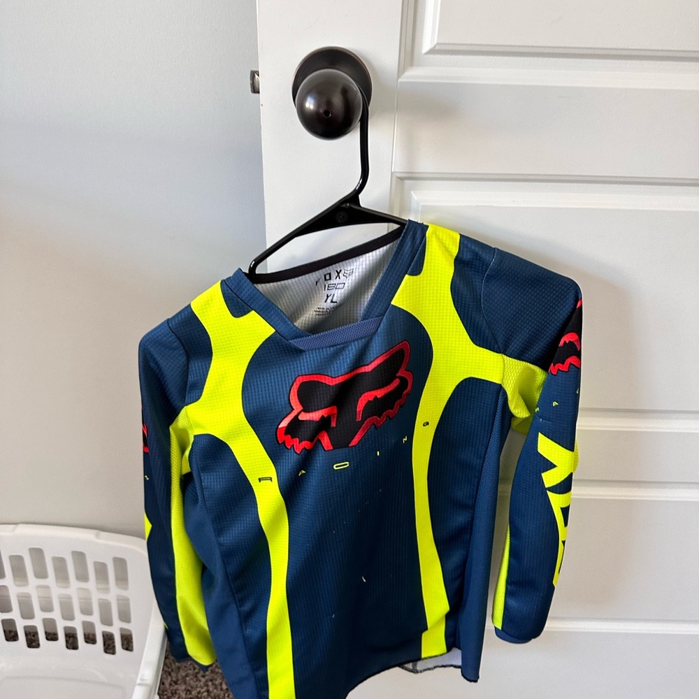 Fox Racing Blue and Neon Yellow Jersey